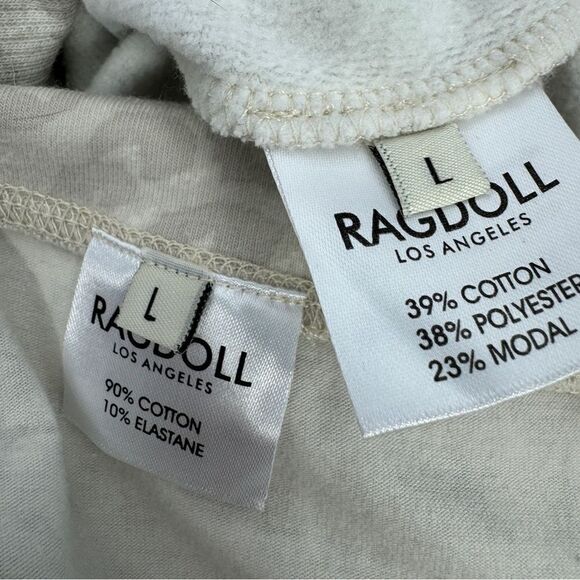 Ragdoll LA Stone Leopard Print Oversized Hoodie Leggings Set Ivory Tan Large - Picture 9 of 14